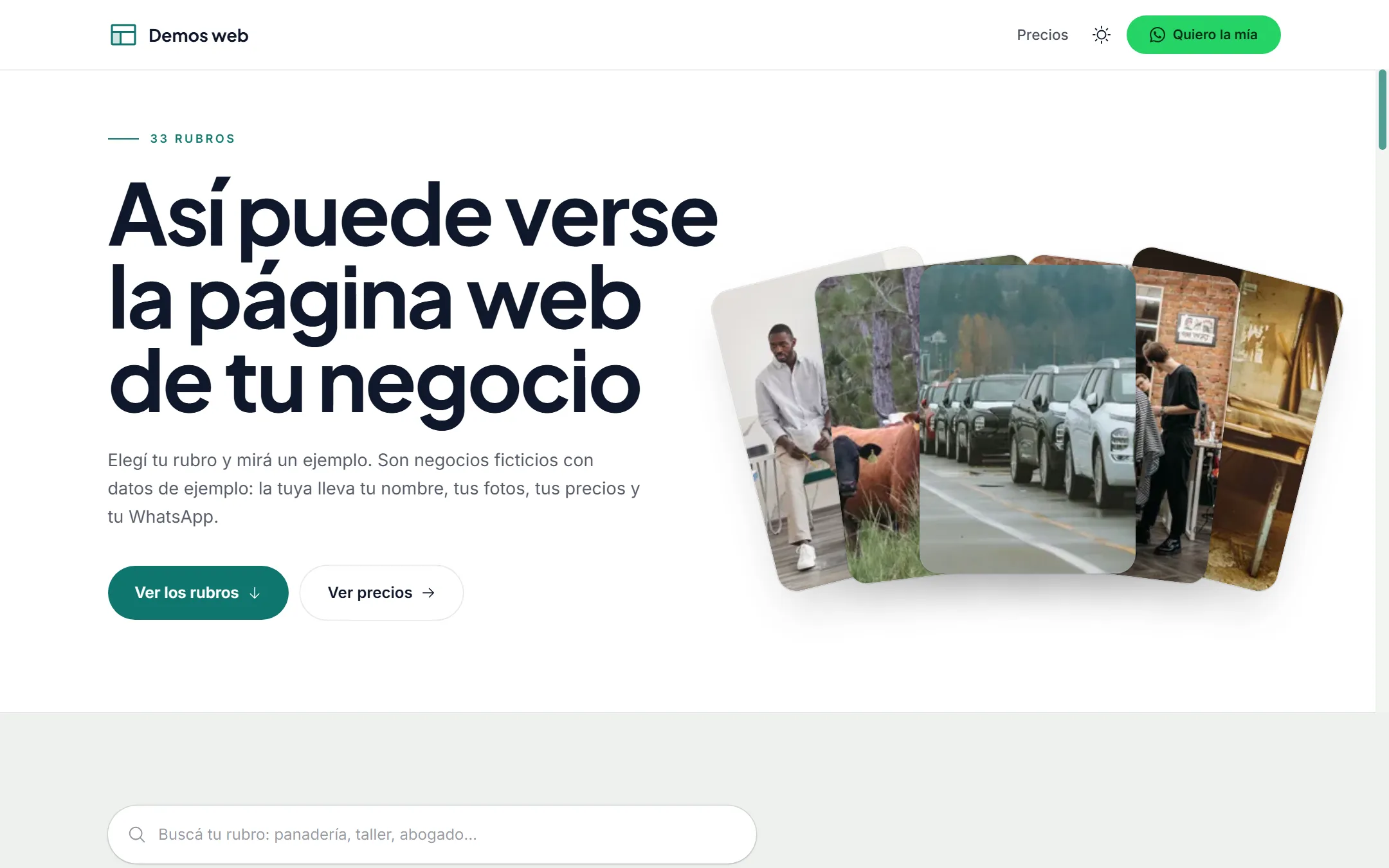 Catálogo de demos de páginas web de Elbrux